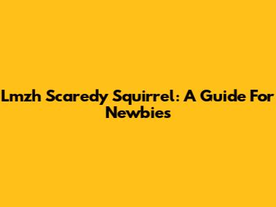 Lmzh Scaredy Squirrel: A Guide For Newbies
