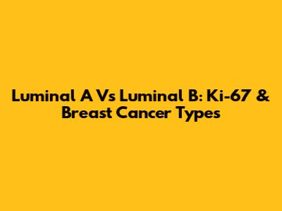 Luminal A Vs Luminal B: Ki-67 & Breast Cancer Types