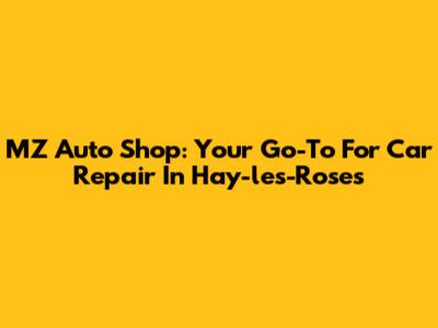 MZ Auto Shop: Your Go-To For Car Repair In Hay-les-Roses