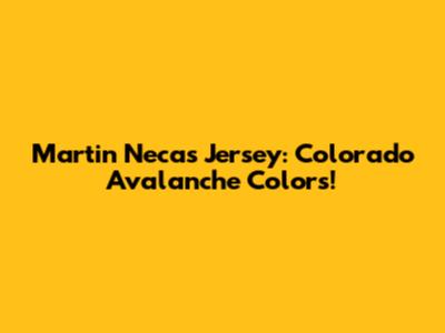 Martin Necas Jersey: Colorado Avalanche Colors!