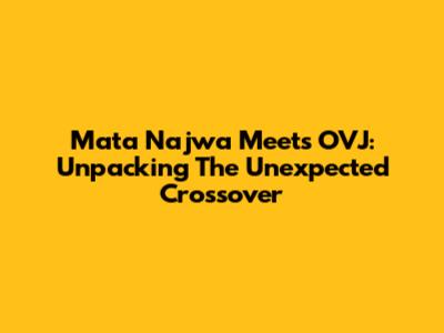 Mata Najwa Meets OVJ: Unpacking The Unexpected Crossover