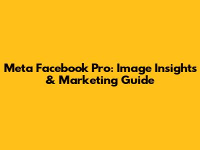 Meta Facebook Pro: Image Insights & Marketing Guide