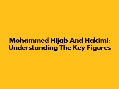 Mohammed Hijab And Hakimi: Understanding The Key Figures