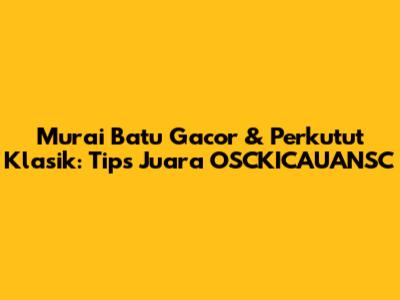 Murai Batu Gacor & Perkutut Klasik: Tips Juara OSCKICAUANSC