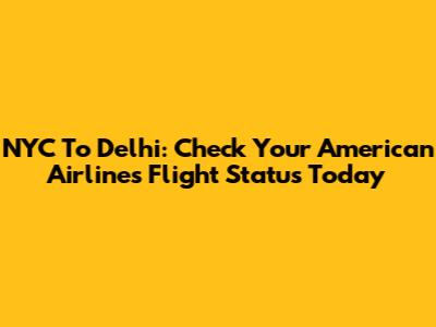 NYC To Delhi: Check Your American Airlines Flight Status Today