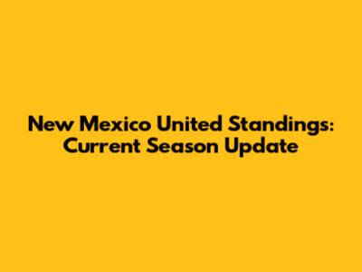 New Mexico United Standings: Current Season Update