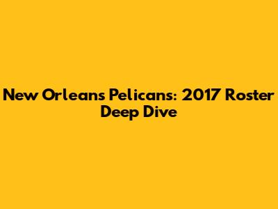 New Orleans Pelicans: 2017 Roster Deep Dive