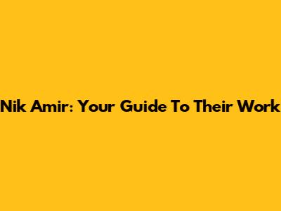 Nik Amir: Your Guide To Their Work