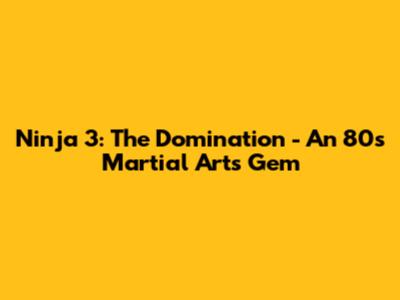 Ninja 3: The Domination - An 80s Martial Arts Gem