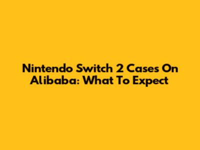 Nintendo Switch 2 Cases On Alibaba: What To Expect