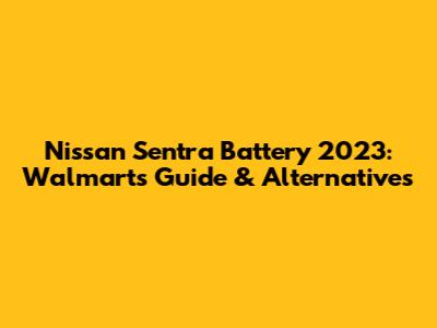 Nissan Sentra Battery 2023: Walmart's Guide & Alternatives