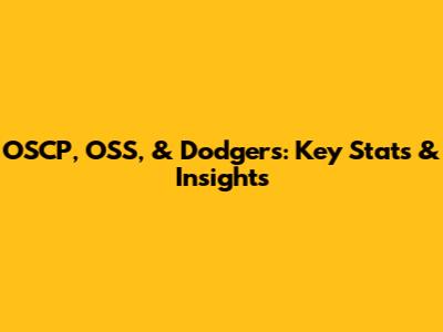 OSCP, OSS, & Dodgers: Key Stats & Insights