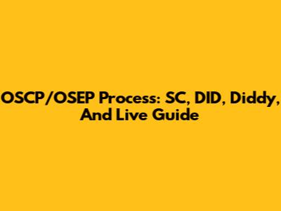 OSCP/OSEP Process: SC, DID, Diddy, And Live Guide
