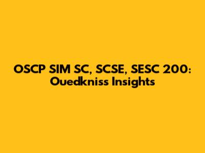 OSCP SIM SC, SCSE, SESC 200: Ouedkniss Insights