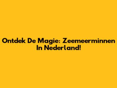 Ontdek De Magie: Zeemeerminnen In Nederland!