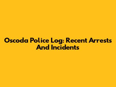Oscoda Police Log: Recent Arrests And Incidents