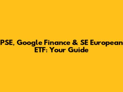 PSE, Google Finance & SE European ETF: Your Guide