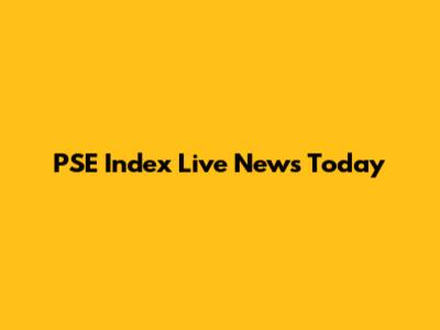 PSE Index Live News Today