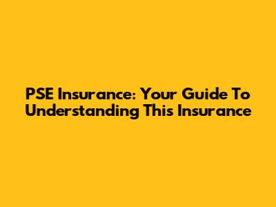 PSE Insurance: Your Guide To Understanding This Insurance