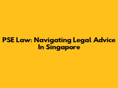 PSE Law: Navigating Legal Advice In Singapore