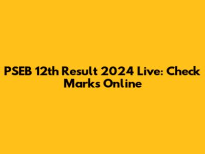 PSEB 12th Result 2024 Live: Check Marks Online