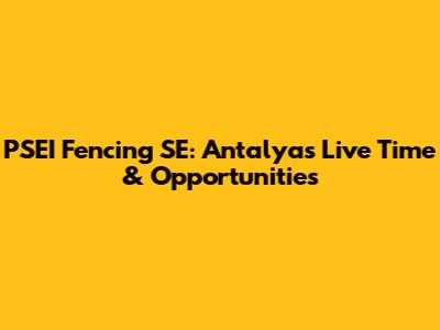 PSEI Fencing SE: Antalya's Live Time & Opportunities