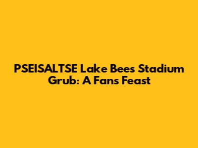 PSEISALTSE Lake Bees Stadium Grub: A Fan's Feast