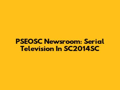 PSEOSC Newsroom: Serial Television In SC2014SC