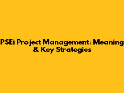 PSEi Project Management: Meaning & Key Strategies