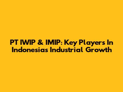PT IWIP & IMIP: Key Players In Indonesia's Industrial Growth