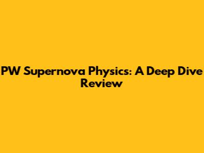 PW Supernova Physics: A Deep Dive Review