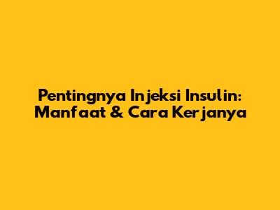Pentingnya Injeksi Insulin: Manfaat & Cara Kerjanya