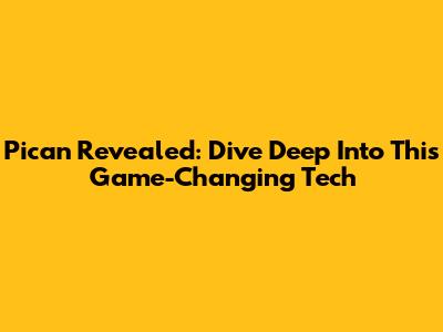 Pican Revealed: Dive Deep Into This Game-Changing Tech