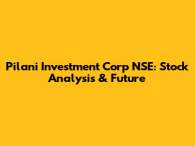 Pilani Investment Corp NSE: Stock Analysis & Future