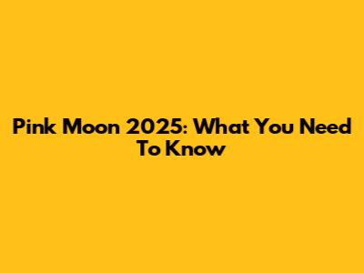 Pink Moon 2025: What You Need To Know