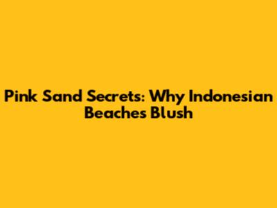 Pink Sand Secrets: Why Indonesian Beaches Blush