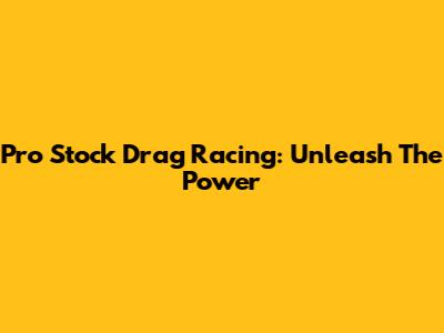 Pro Stock Drag Racing: Unleash The Power