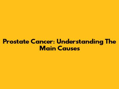 Prostate Cancer: Understanding The Main Causes