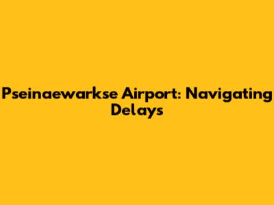 Pseinaewarkse Airport: Navigating Delays