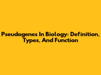 Pseudogenes In Biology: Definition, Types, And Function