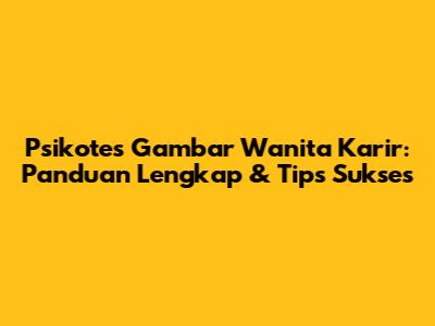 Psikotes Gambar Wanita Karir: Panduan Lengkap & Tips Sukses
