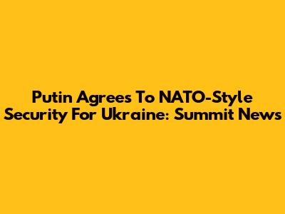 Putin Agrees To NATO-Style Security For Ukraine: Summit News