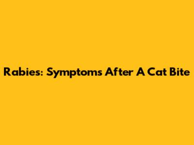 Rabies: Symptoms After A Cat Bite