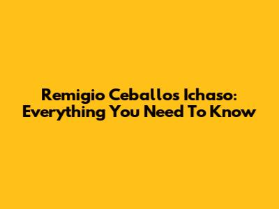 Remigio Ceballos Ichaso: Everything You Need To Know