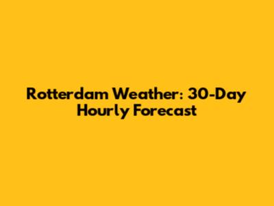 Rotterdam Weather: 30-Day Hourly Forecast