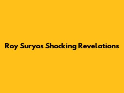 Roy Suryo's Shocking Revelations