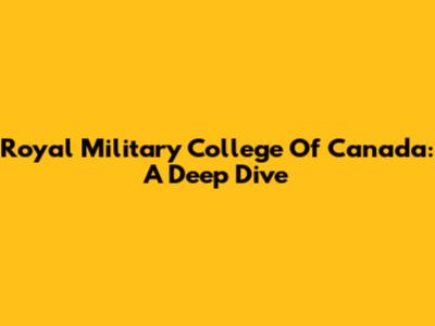 Royal Military College Of Canada: A Deep Dive