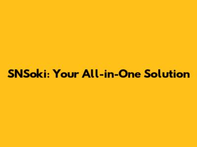 SNSoki: Your All-in-One Solution