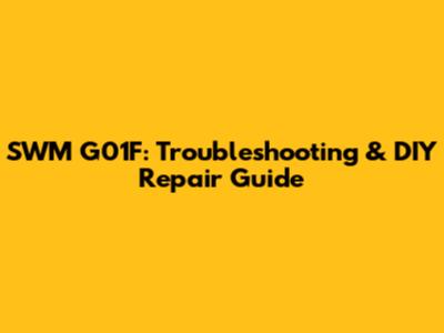 SWM G01F: Troubleshooting & DIY Repair Guide