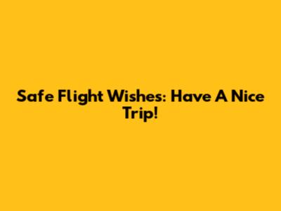 Safe Flight Wishes: Have A Nice Trip!